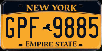 NY license plate GPF9885