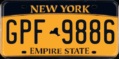 NY license plate GPF9886