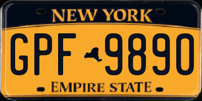NY license plate GPF9890