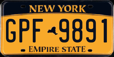 NY license plate GPF9891