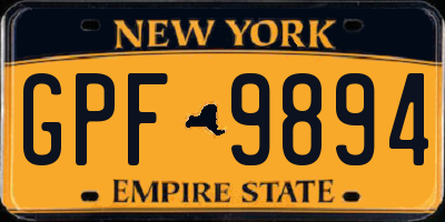 NY license plate GPF9894