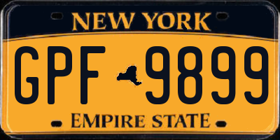 NY license plate GPF9899