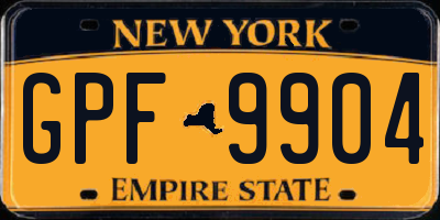 NY license plate GPF9904