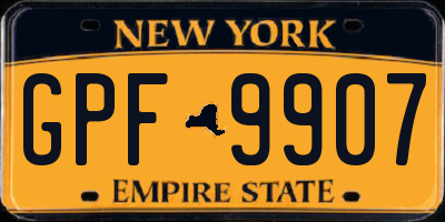 NY license plate GPF9907