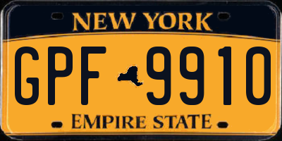 NY license plate GPF9910