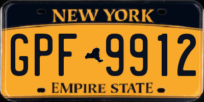 NY license plate GPF9912