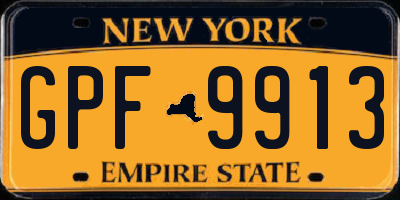 NY license plate GPF9913