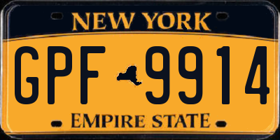 NY license plate GPF9914