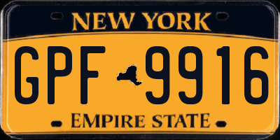 NY license plate GPF9916