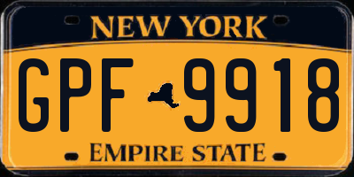 NY license plate GPF9918