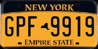 NY license plate GPF9919