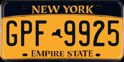 NY license plate GPF9925