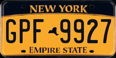NY license plate GPF9927