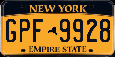 NY license plate GPF9928