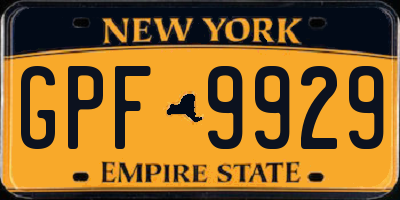 NY license plate GPF9929