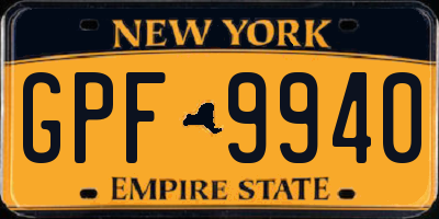 NY license plate GPF9940