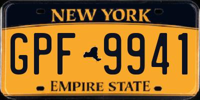 NY license plate GPF9941