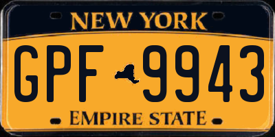 NY license plate GPF9943