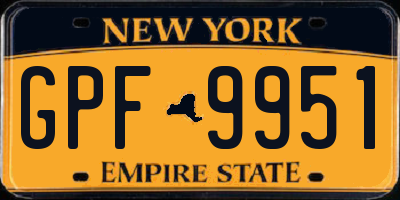 NY license plate GPF9951