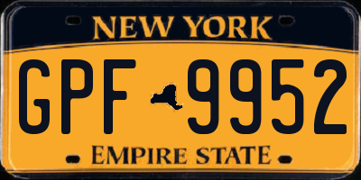 NY license plate GPF9952