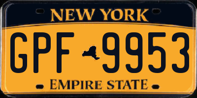 NY license plate GPF9953