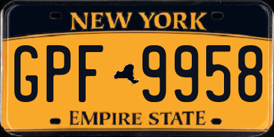 NY license plate GPF9958