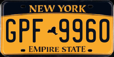 NY license plate GPF9960