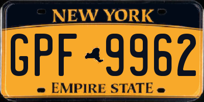 NY license plate GPF9962