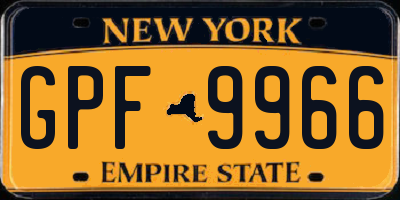 NY license plate GPF9966