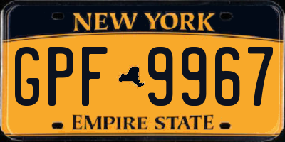 NY license plate GPF9967