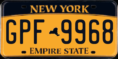 NY license plate GPF9968