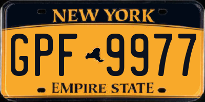 NY license plate GPF9977