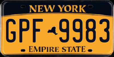 NY license plate GPF9983