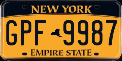 NY license plate GPF9987