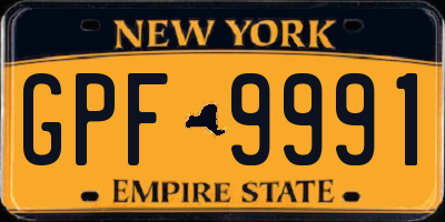 NY license plate GPF9991
