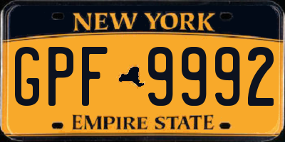 NY license plate GPF9992