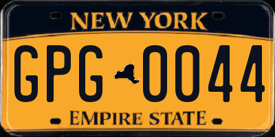 NY license plate GPG0044