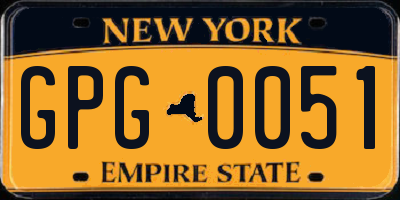 NY license plate GPG0051