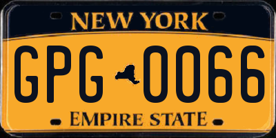 NY license plate GPG0066