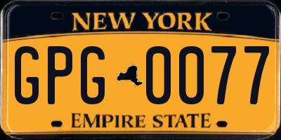NY license plate GPG0077