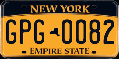 NY license plate GPG0082