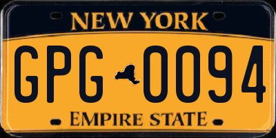 NY license plate GPG0094