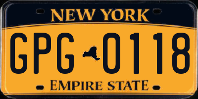 NY license plate GPG0118