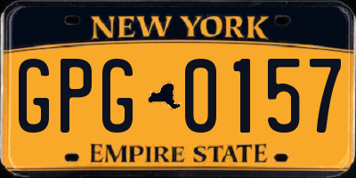 NY license plate GPG0157