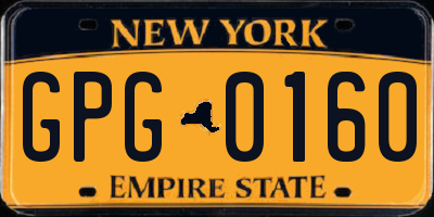 NY license plate GPG0160