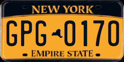 NY license plate GPG0170