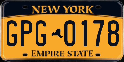 NY license plate GPG0178