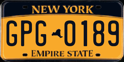 NY license plate GPG0189