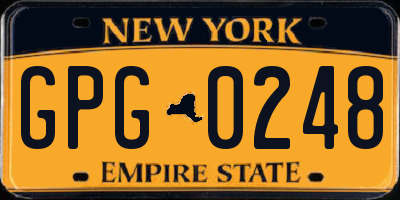 NY license plate GPG0248
