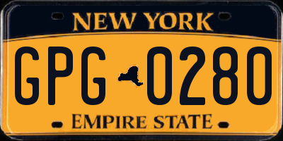 NY license plate GPG0280